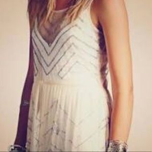 Free people sheer embellished dress in blush (M)